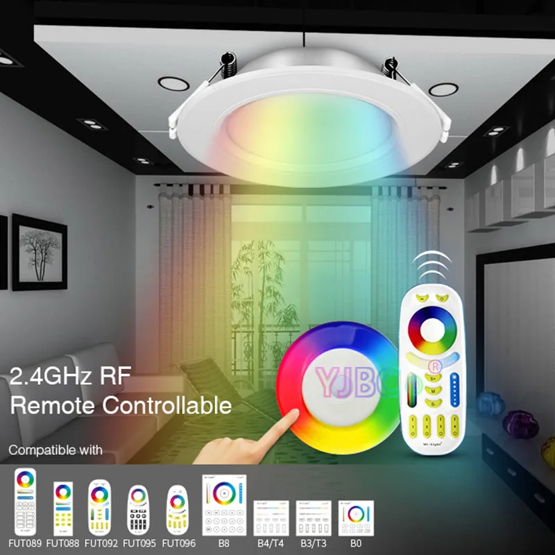 Miboxer FUT068 6 Вт AC100V 240V RGB светодиодный светильник круглый Яркость Регулируемый 110V