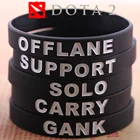 Игра DOTA 2 браслеты с надписью поддержка SOLO offline GANK резиновые браслеты Dota2 Braclet женские Brasle мужские ювелирные изделия подарок