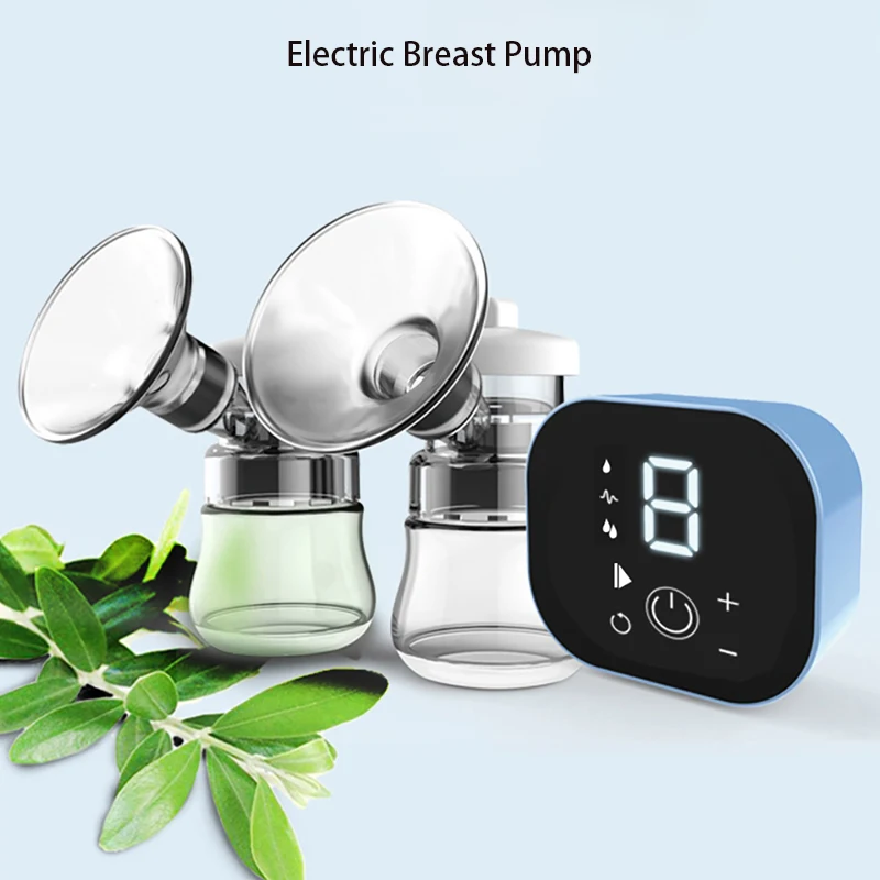 Double Electric Breast Pump USB Electric Breast Pump With Baby Milk Bottle Cold Heat Pad BPA Free Powerful Breast Pumps