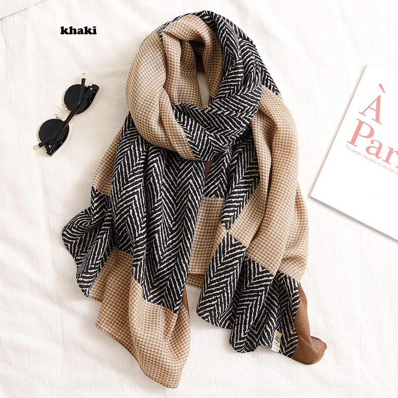 Женский хлопковый шарф с геометрическим рисунком 3 цвета 10 шт./лот новинка 2019| |