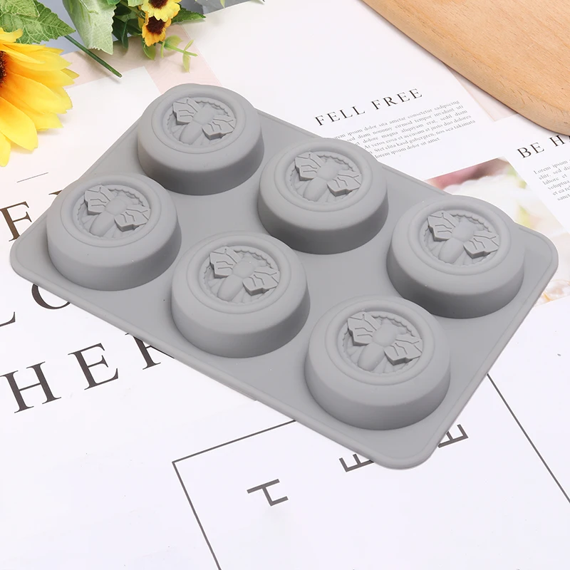 6 ячеек пчела узор форма для торта силиконовый круглый шоколад торт сахарная