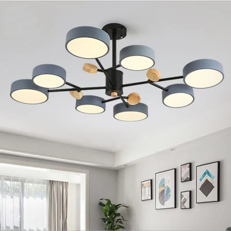

Modern LED Pendant Lights Nordic Style Macaron Creative Luxury Lamps Living Dining Room 6 8 10 Heads Bedroom Hanging Luminaire