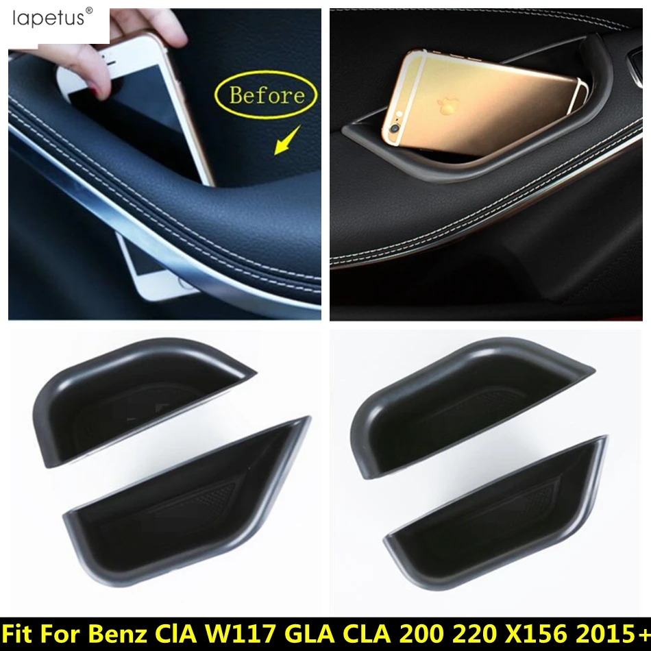 Accessories For Mercedes-Benz CLA W117 GLA 200 220 X156 2015 - 2019 Car Door Handle Secondary Storage Box Phone Case Holder Tray