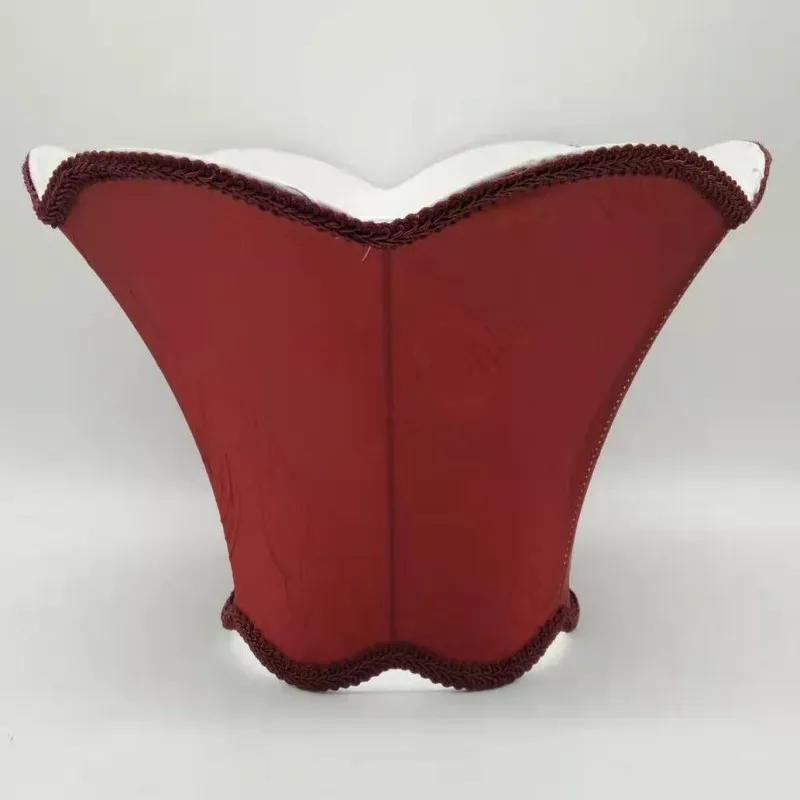 Лампа E27 для настольных ламп абажур из красной/бежевой ткани Круглый современной