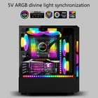 J60A Coolmoon PC RGB светодиодная лента для материнской платы с 4-контактным RGB5В угловой разъем, чехол для компьютера, DIY светильник ing 1.3ft