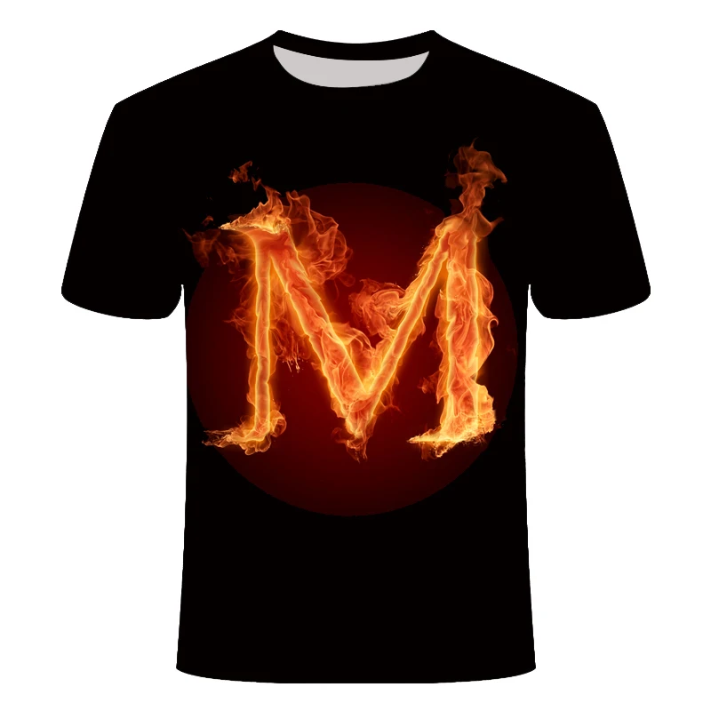 Новинка футболка с надписью пламени стерео 3D мужские/wo мужские короткие рукава