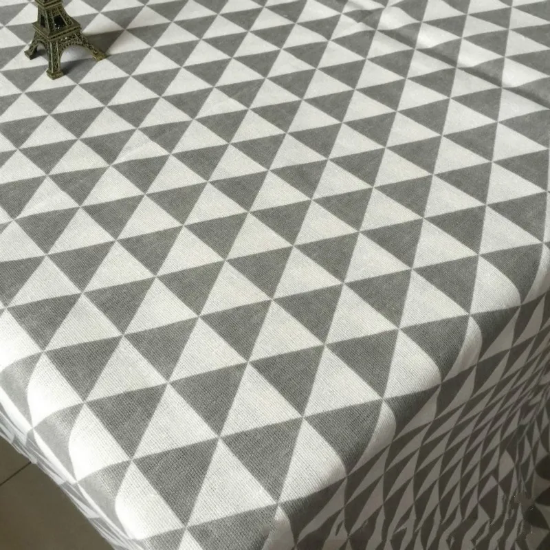 Plaid Series Geometric Patterns Printed Cotton Linen Fabric DIY Sewing Linen Cotton Fabric Canvas Material Tablecloth Pillowcase