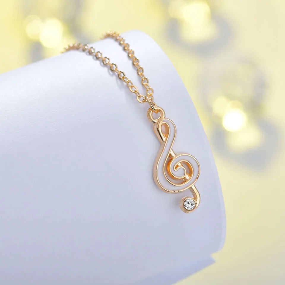 Модное маленькое ожерелье с белым/черным кулоном для невесты Свадебный золотой