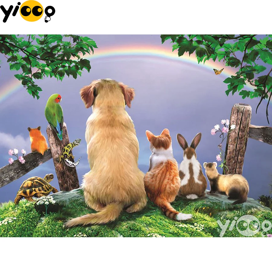 

Квадратная/круглая Алмазная вышивка, лучшие животные, друзья, 5D алмазная Бриллиантовая фотография, домашний декор, подарок BX2678