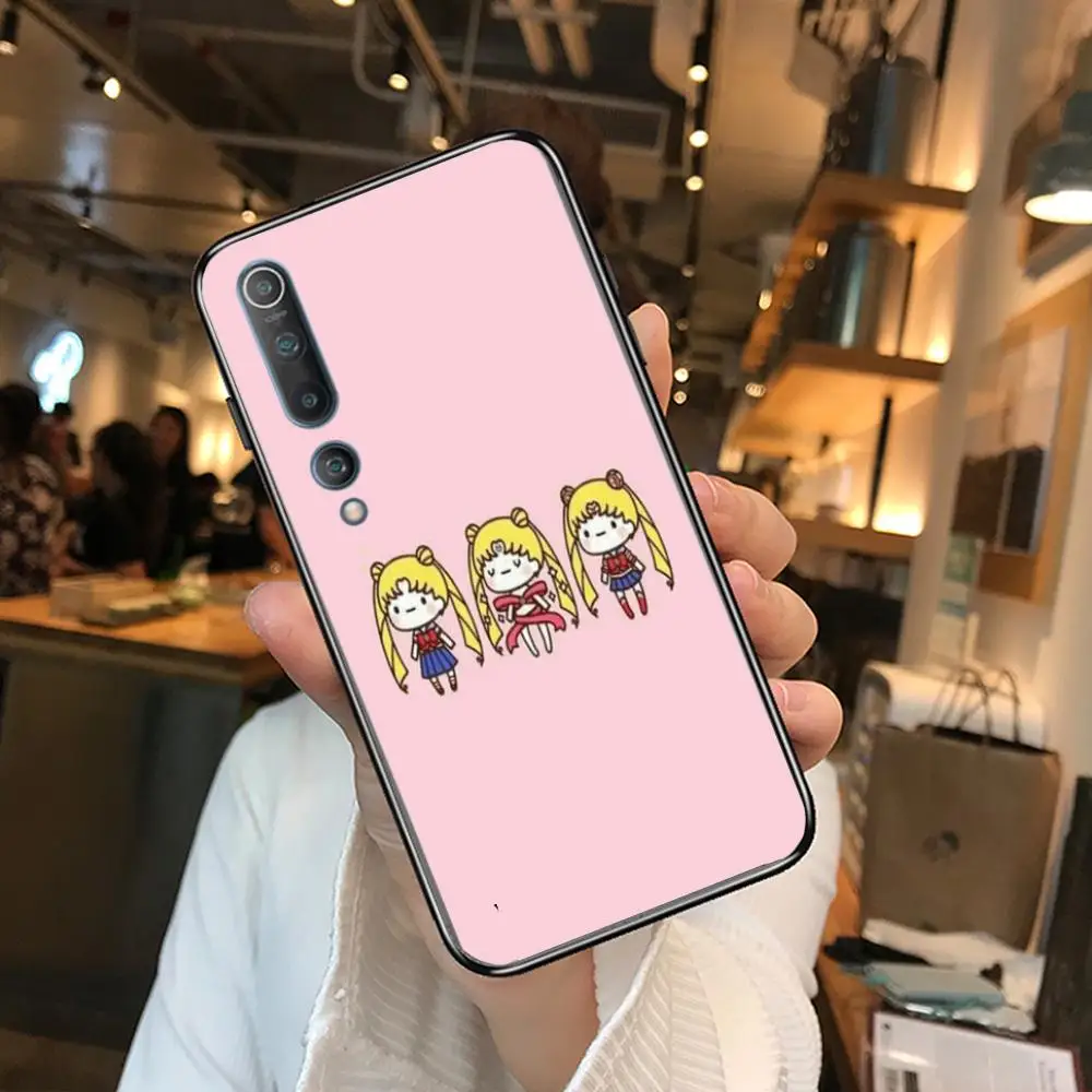 

Girl Warrior Anime Phone Case For xiaomi mi11 5g 10 liti Ultra 9Pro SE 3 8 Note Anime Black Cover Silicone Back Pretty tpu