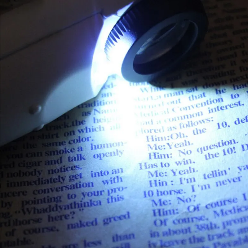 

Handheld 40x Magnifier Magnifying Glass with 2 LED Light Handheld Magnifier Loupe Acrylic Lens Glass Loupe Loop MG6B-1B HD 2021