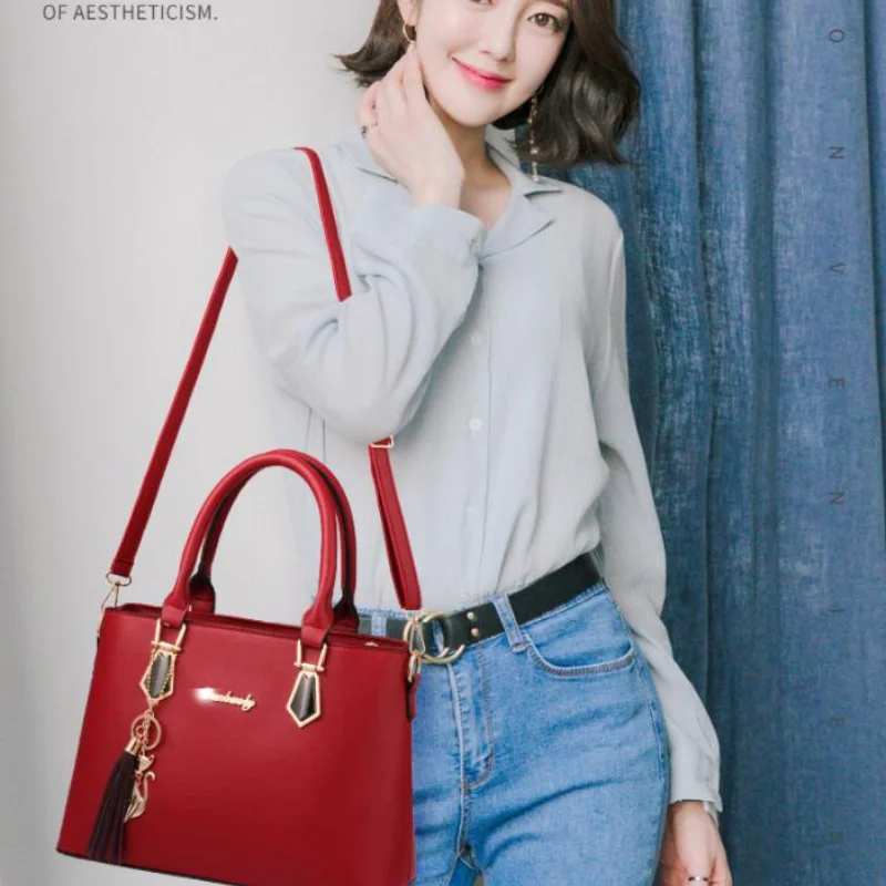 

New Casual Luxury Shoulder Bag Fashion Stitching Wild Messenger Brand Female Totes Crossbody Shopping Women PU Leather Handbag