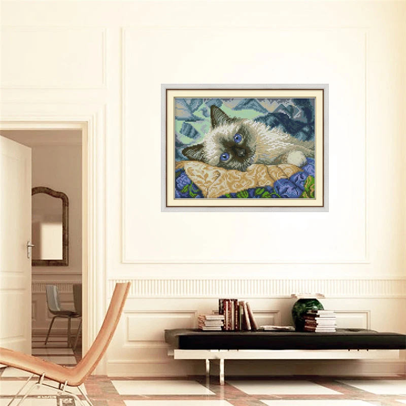 Набор для вышивки кошка с голубыми глазами|Упаковка| |