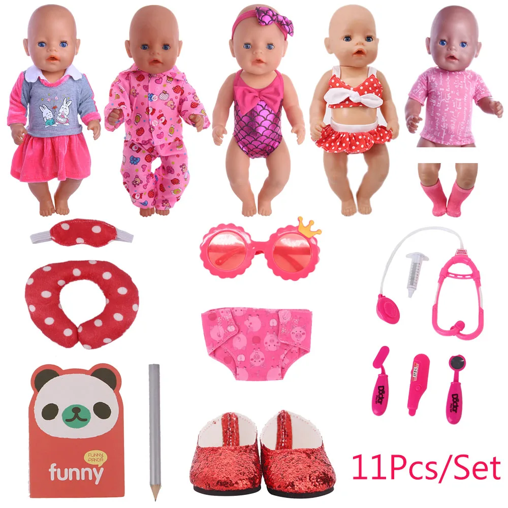 Акции! 11 шт./компл. кукольная одежда обувь купальники Аксессуары для 18-дюймовых