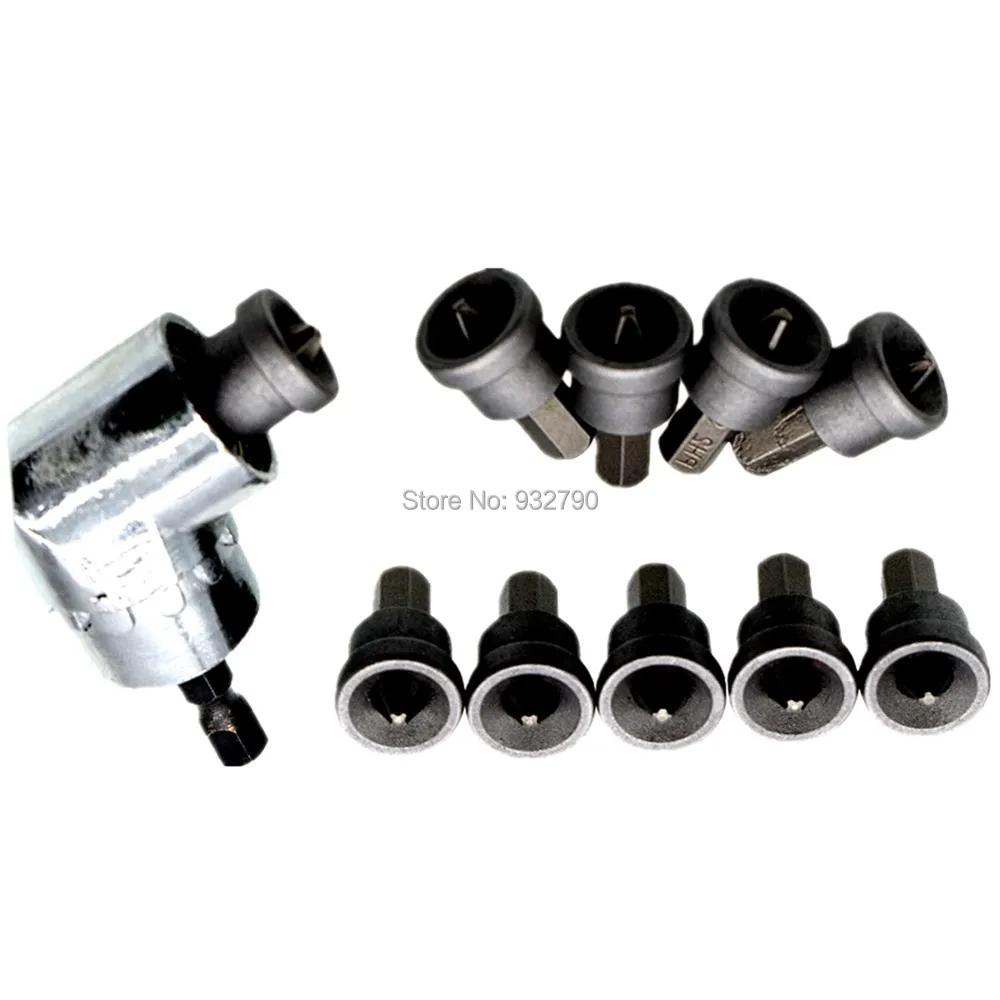 

10pc 25mm 1/4'' DryWall Plasterboard Screwdriver Bit Bits Magnetic Depth Stop PH2 & 105 Degree Bit Drill Attachment Angle Driver