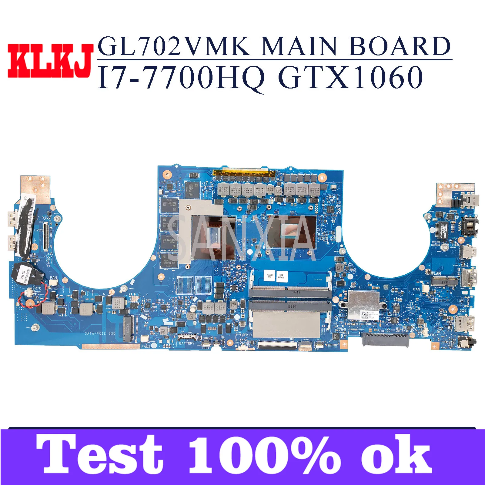 

KLKJ GL702VMK материнская плата для ноутбука ASUS ROG GL702VMK GL702VM GL702V оригинальная материнская плата I7-7700HQ GTX1060-6GB