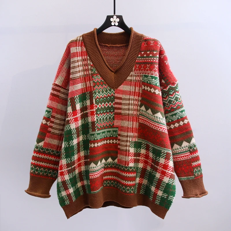 

Korobov 2022 New Spring Women Pullovers Sweaters Korean Chic Elegant Striped Oversize Jumpers Preppy Style Sweet Sueter Mujer