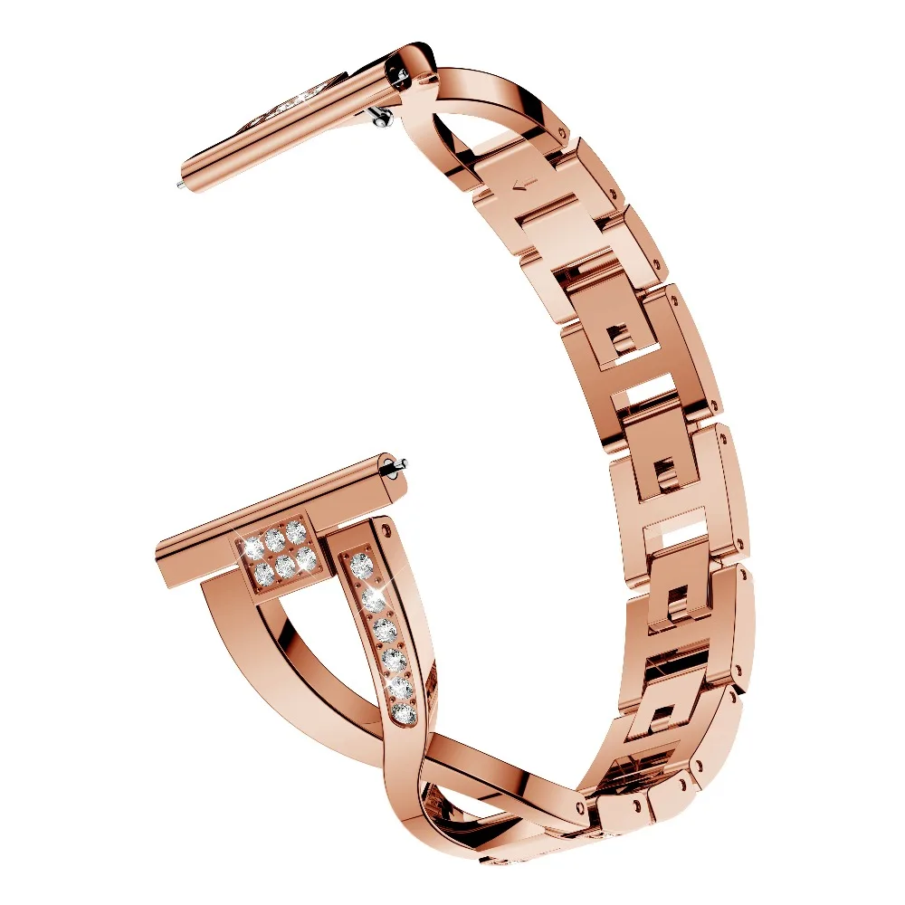 

Watch Band 20mm For Samsung Galaxy Watch Active 42mm for Gear S2 Smart Watch Strap Metal Rhinestone Watchband Wristband