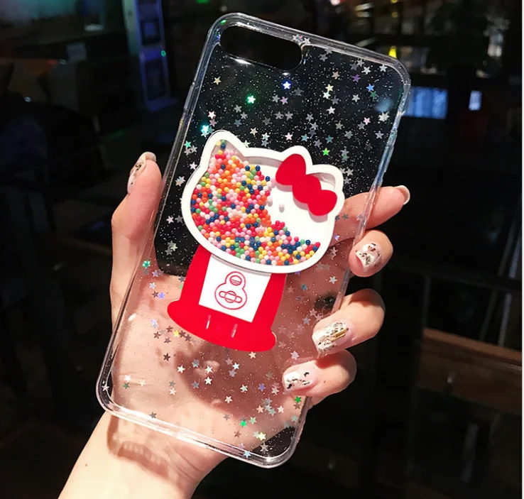 Чехол для iPhone 11 pro X XS MAX XR 6 6S 7 8 PLUS с 3D блестящими звездами жидкими зыбучими песками