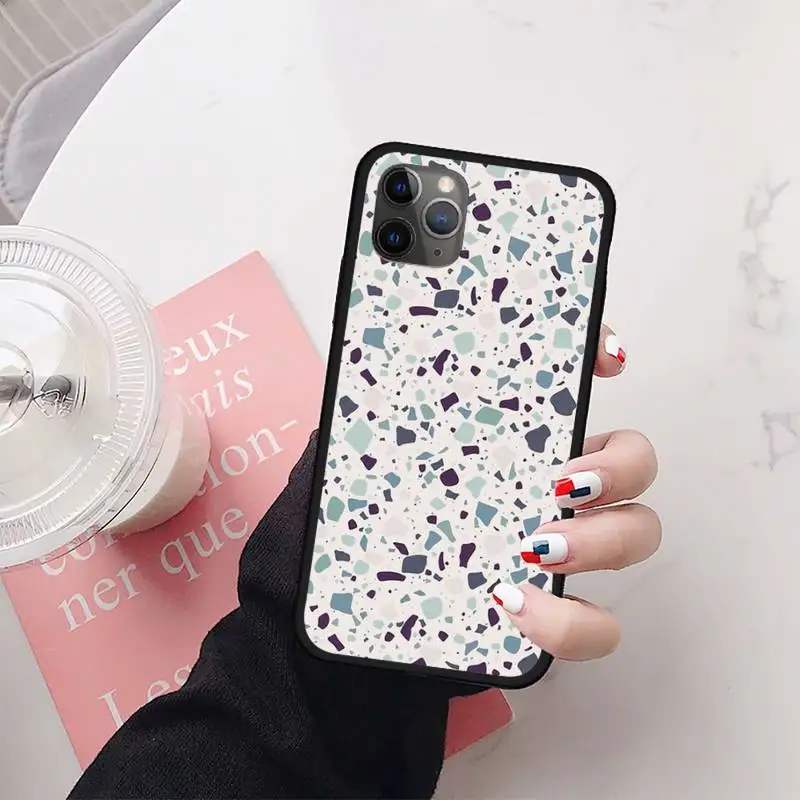 

Glitter Gold Foil Marble Terrazzo Stone Phone Case for iPhone 11 12 mini pro XS MAX 8 7 6 6S Plus X 5S SE 2020 XR