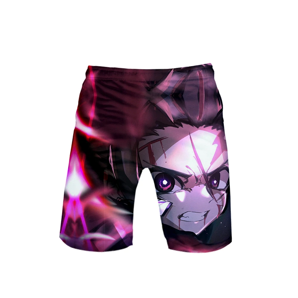 

Sports Shorts Quick-Drying Trunks Drawstring Elastic Waist Swimsuit Men's Summer Beach Printed Casual Polyester as Picture Loose