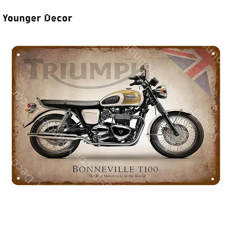 Жестяные знаки с американским мотоциклом Индийский металлический налет