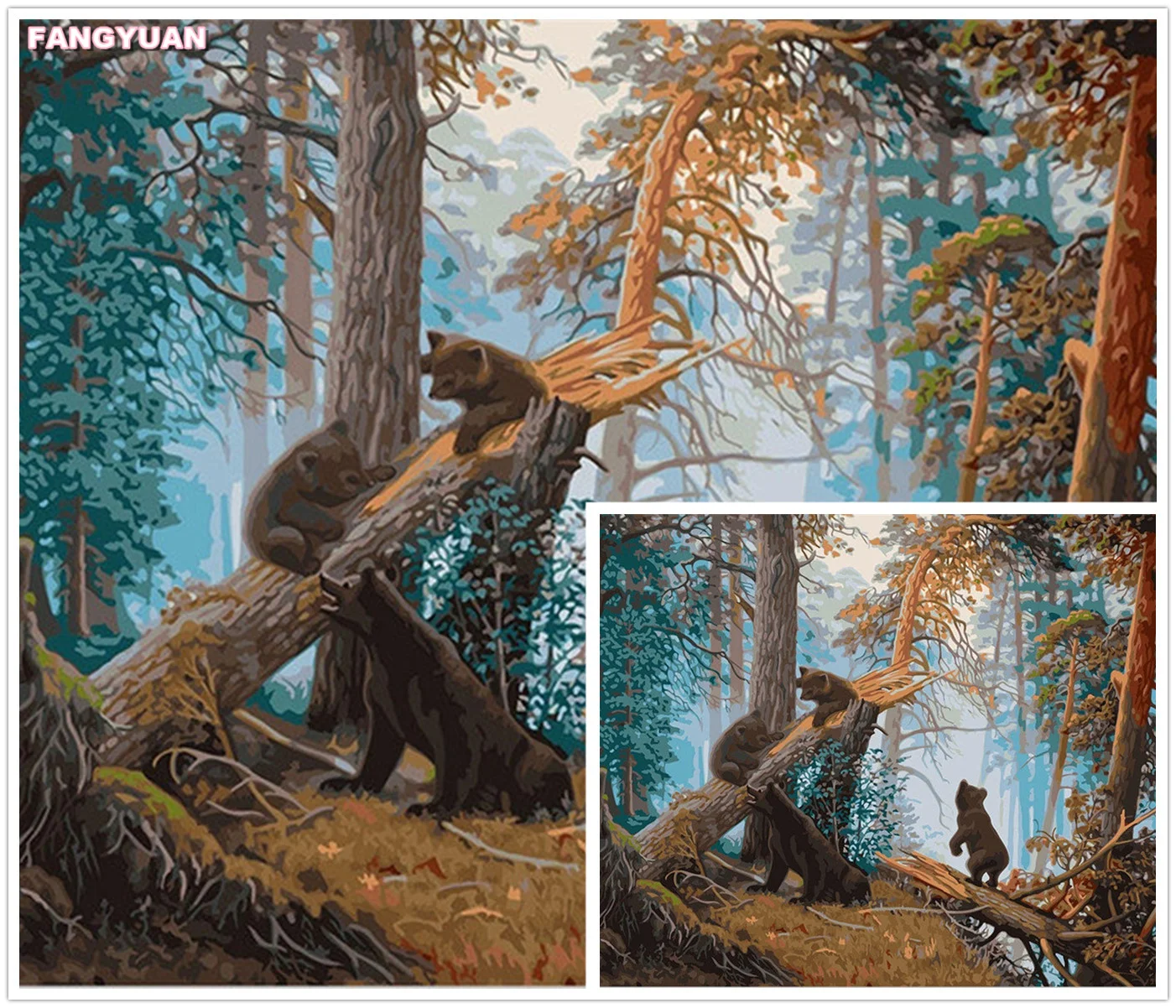

Diy 5D Diamond Embroidery Animals Ross Stitch Kits Picture Mosaic Diamond Painting Bear Forest Hand Paint Home Decor Gift