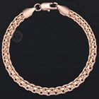 Davieslee 4,5 мм браслет для женщин и мужчин 585 заполненный розовым золотом Плетеный плетёный браслет - цепочка для женщин 18 20 23 см LGB422