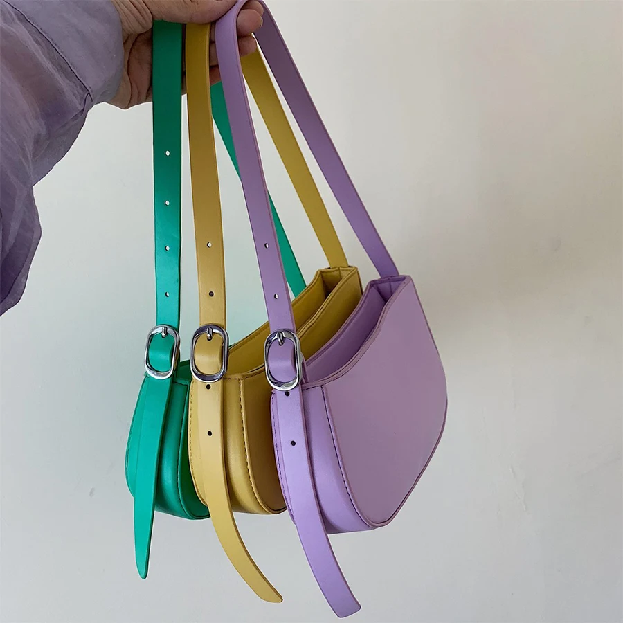 

Baguette Bag for Women Fashion Solid Color Shoulder Bag Women's Handbag Design PU Leather Luxury Bag Tote Mini Purse Female