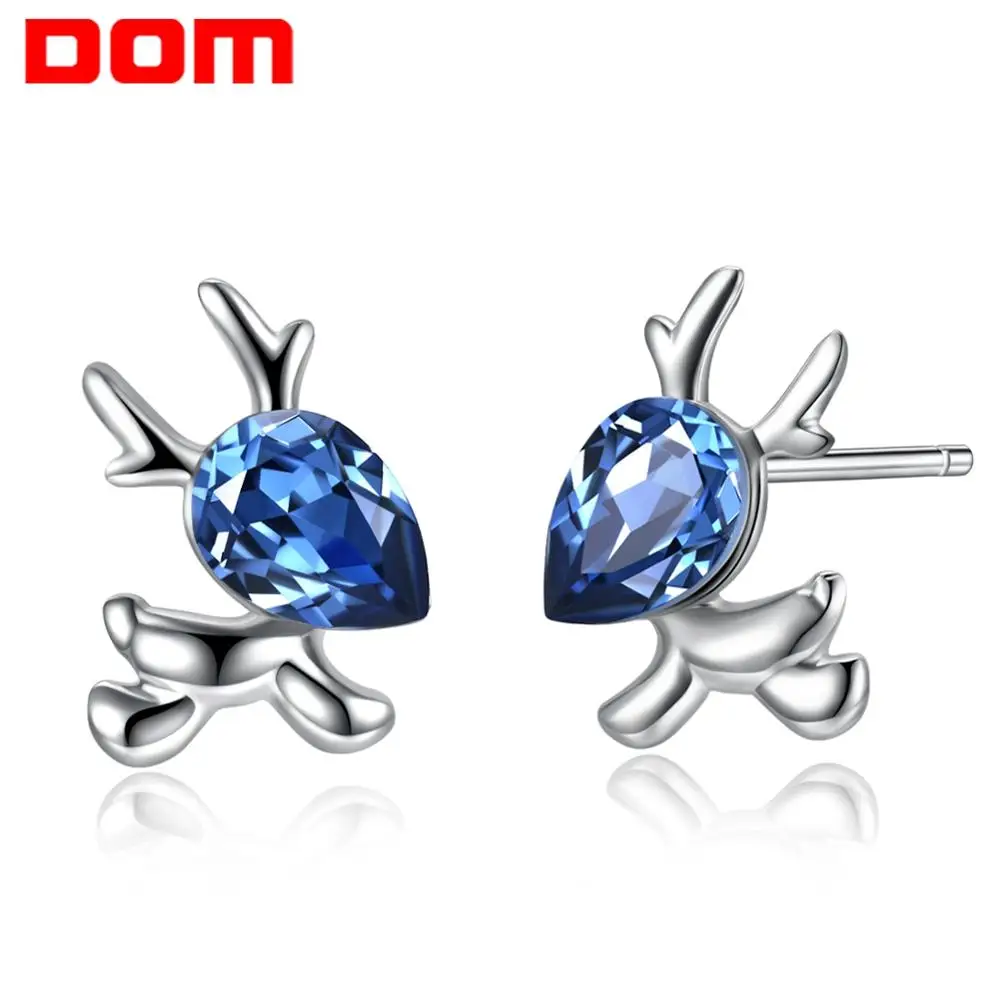 Женские серьги-гвоздики с животными DOM серьги из серебра 925 пробы оленем