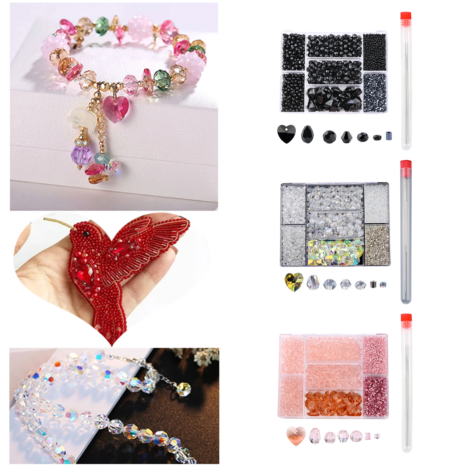 

Glass Seedbeads Charm Faceted Crystal Beads DIY For Bracelet Necklace Jewelry Making Clothing Accessories