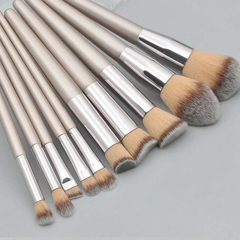 10 штук шампанского золота коническая деревянная ручка набор кистей для макияжа