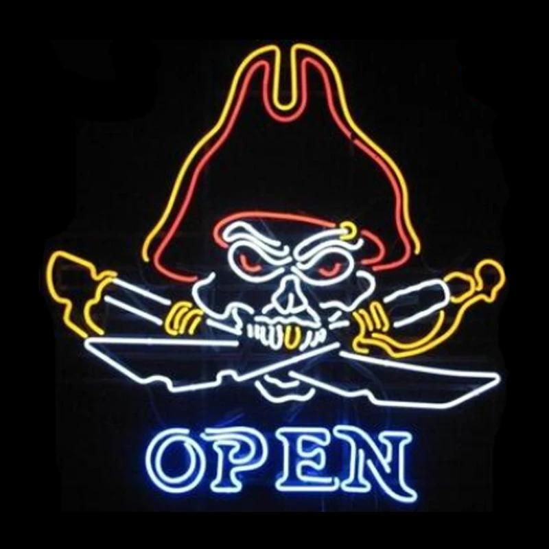 

Skull Open Sword Neon Sign Custom Handmade Real Glass Tube Beer Bar KTV Store Club Party Decoration Display Light Lamp 20"X 24"