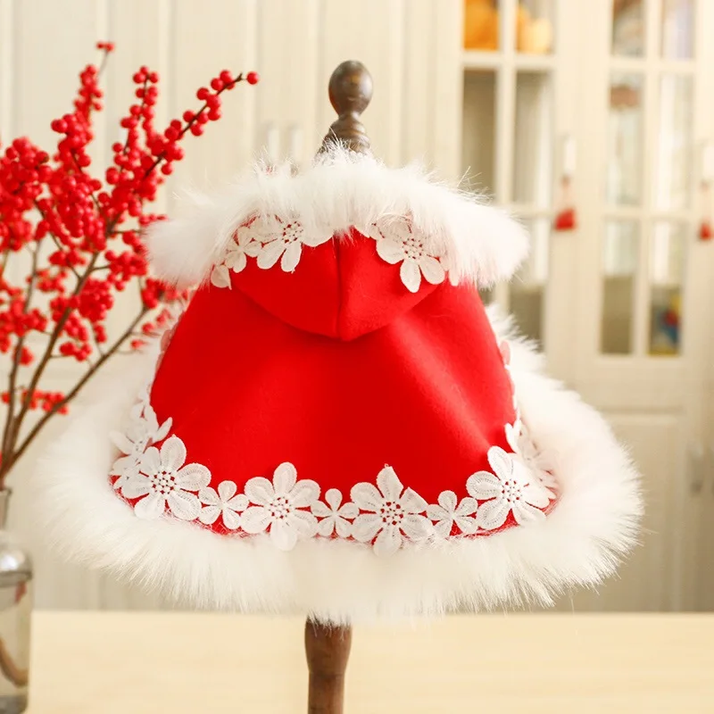 Рождественская Одежда для собак новый год искусственная накидка французского