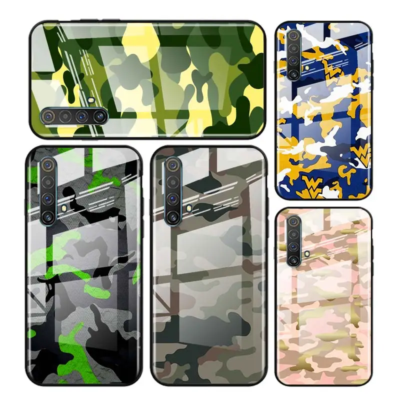 

Tempered Glass Cover Camouflage Army For OPPO A9 2020 A52 Find X2 Lite Realme 7 7i 6 5 Pro C3 XT Phone Case