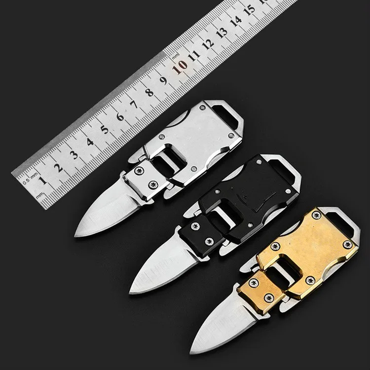 

Multifunctional knife pare combat parcel letter defense peeler peel EDC self open pocket key keychain Multipurpose outdoor