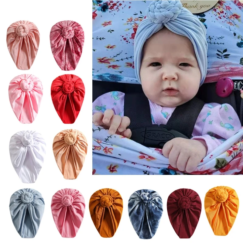 

Cute Cotton Blend Hair Bow Knot Kids Baby Infant Turban Hat Big Ear Knot Toddler Beanie Caps Headwraps Birthday Gift Photo