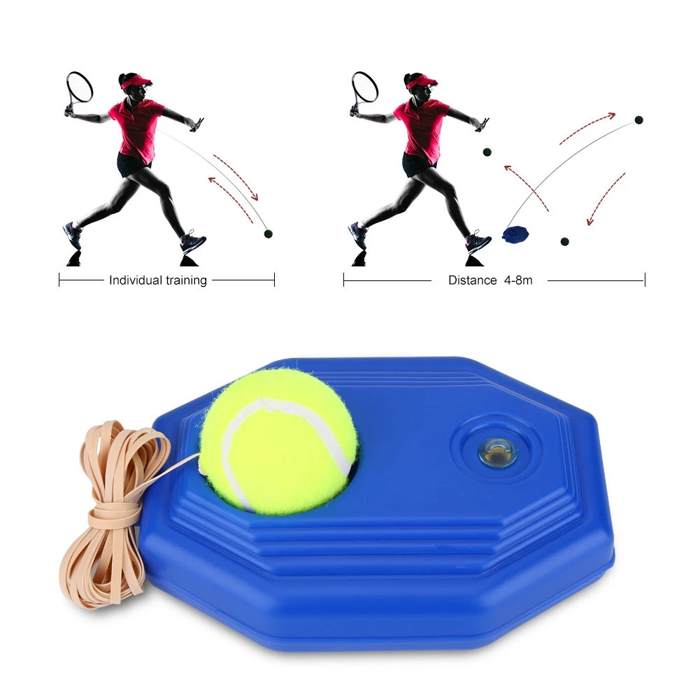 

1pc Blue Plastic Racket Ball Trainer Single Tennis Practice Base Elastic Tennis Exercise Training Device Tennis Accesories