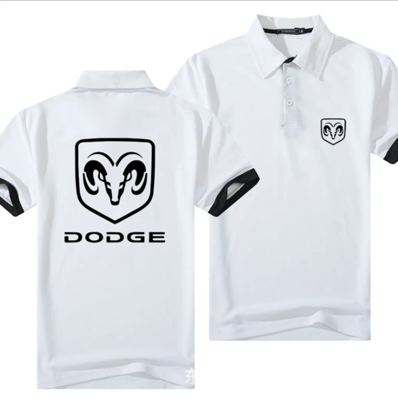 

NEW for dodge short Sleeve Polos Shirt men Turn-over Collar fashion casual Slim Breathable Solid Color Business men shirt
