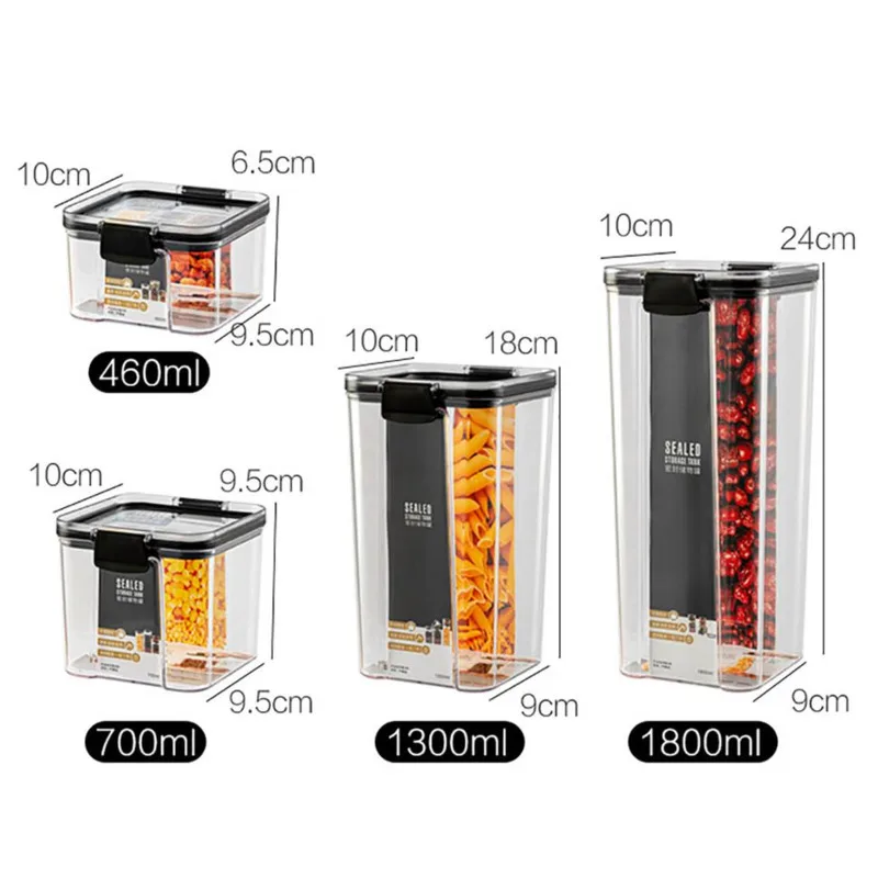 

Food Storage Container Plastic Kitchen Refrigerator Noodle Box Multigrain Storage Tank Transparent Sealed Cans