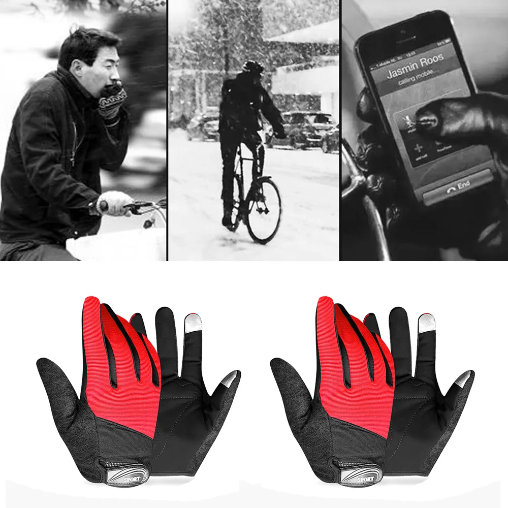 

1 Pair Winter Gloves Windproof Warm Gloves Sports Touch Screen Bicycle Riding Ski Gloves for Outdoor Cycling Running