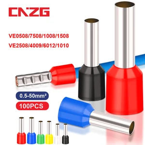 100 шт. E0508 E7508 E1008 E1508 E2508 Изолированные Наконечники Клеммная колодка шнур концевой провод соединитель электрические обжимные клеммы обжимной соединитель