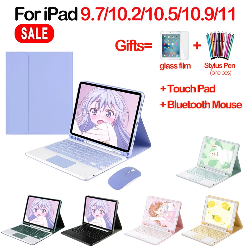 

Чехол с магнитной клавиатурой для iPad 2020 10,9 air 4 pro 11 10,2 8th, умный чехол и слот для стилуса для iPad Air 3 2 1 Pro 10,5 9,7 10,2