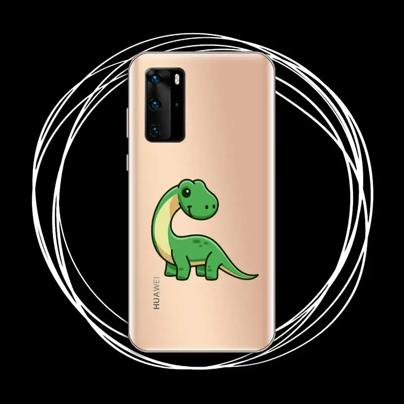 

cute dinosaur cartoon Phone Case Transparent for Huawei P20 P30 P40 honor 8 10i P smart 2019 Samsung A71 A21S S10 20 plus