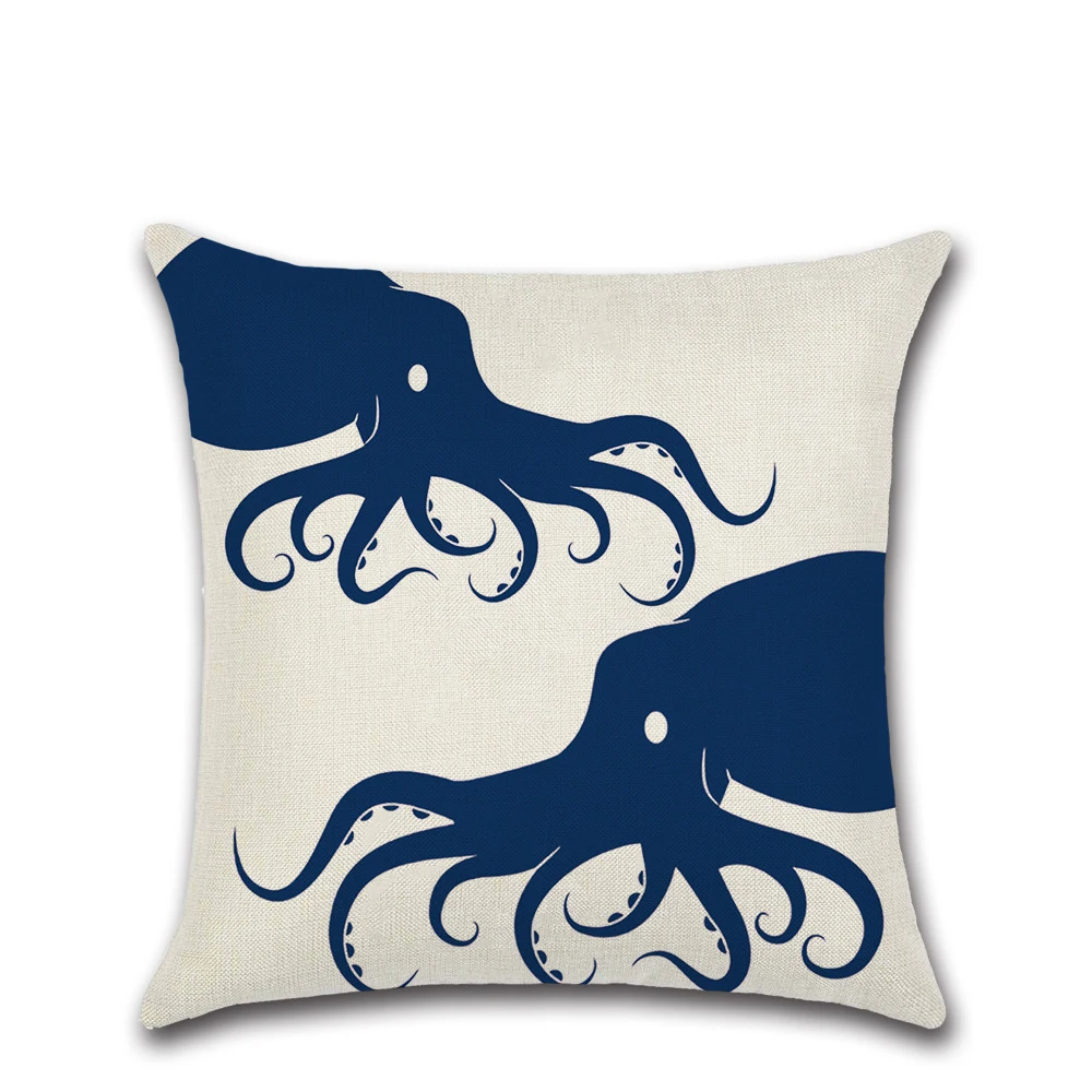 

45cm*45cm Sailing Boats and Lighthouses Linen Throw Pillow Covers Cushion Cover Home Decorative Pillow Covers