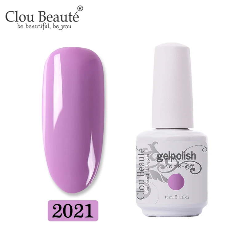 2021 Clou Beaute, 15 мл, лак, Гель-лак, Перманентный лак для ногтей, УФ светодиодный лак для ногтей, для маникюра, долговечный Гель-лак, гель-гибрид - Цвет: 2021