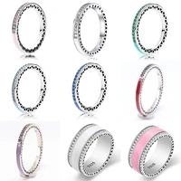 women 925 sterling silver rings with colorful drop oil crystal finger ring crown for women wedding party jewelry