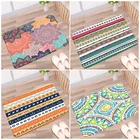 Коврик для ванной в индийском богемном стиле, Противоскользящий коврик в полоску, для кухни, спальни, дома, напольные коврики, коврик для ванной, туалета