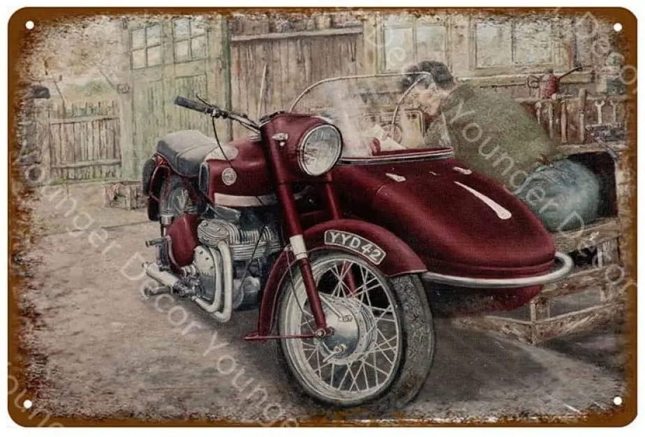 

Drive Old Fashion British Car Metal Tin Sign Vintage Service & Repair Garage Metal Wall Art Poster Garage Plaque Home Decoration