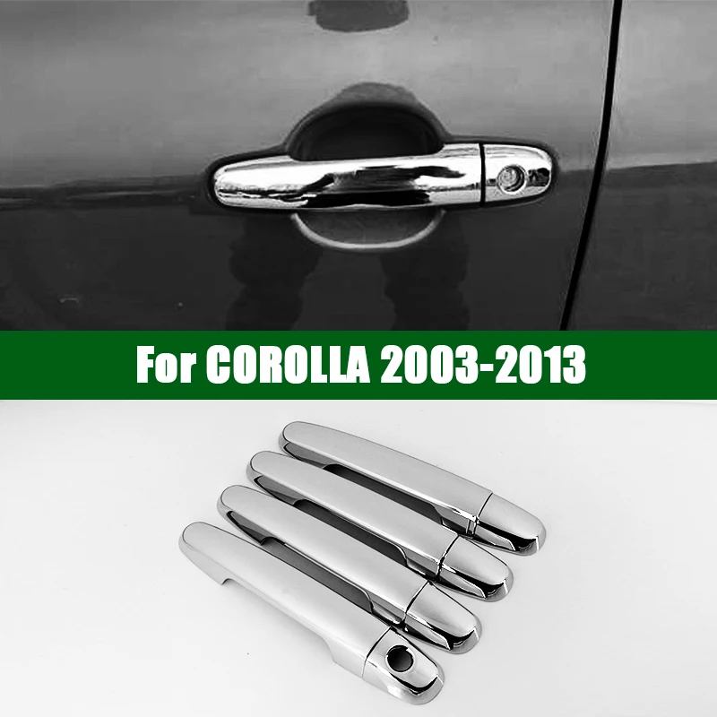 Хромированная Серебристая накладка на дверную ручку для 2003-2013 TOYOTA COROLLA ALTIS 2004 2005